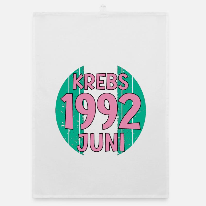 Sternzeichen Krebs Juni 1992 Geburtstag Organic Geschirrtuch