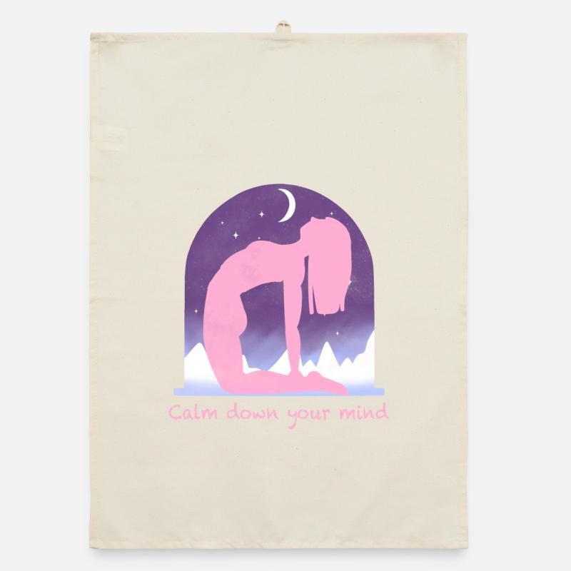 Moonlit Night Rest Pose Organic dish towel