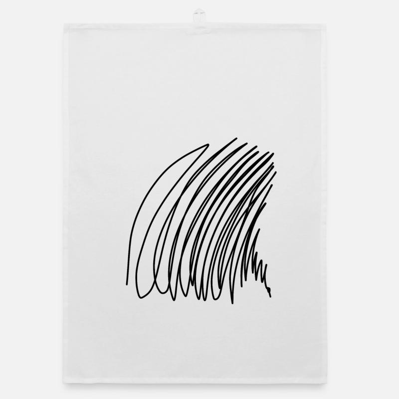 Griffonnage d’art abstrait - Torchon bio - blanc