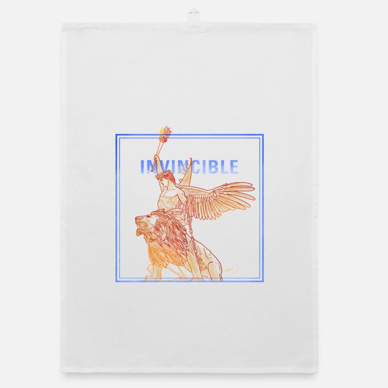 Invincible Angle with Lion Organic dish towel