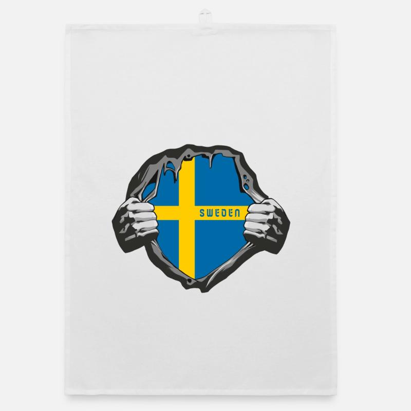 Sweden flags design Organic dish towel