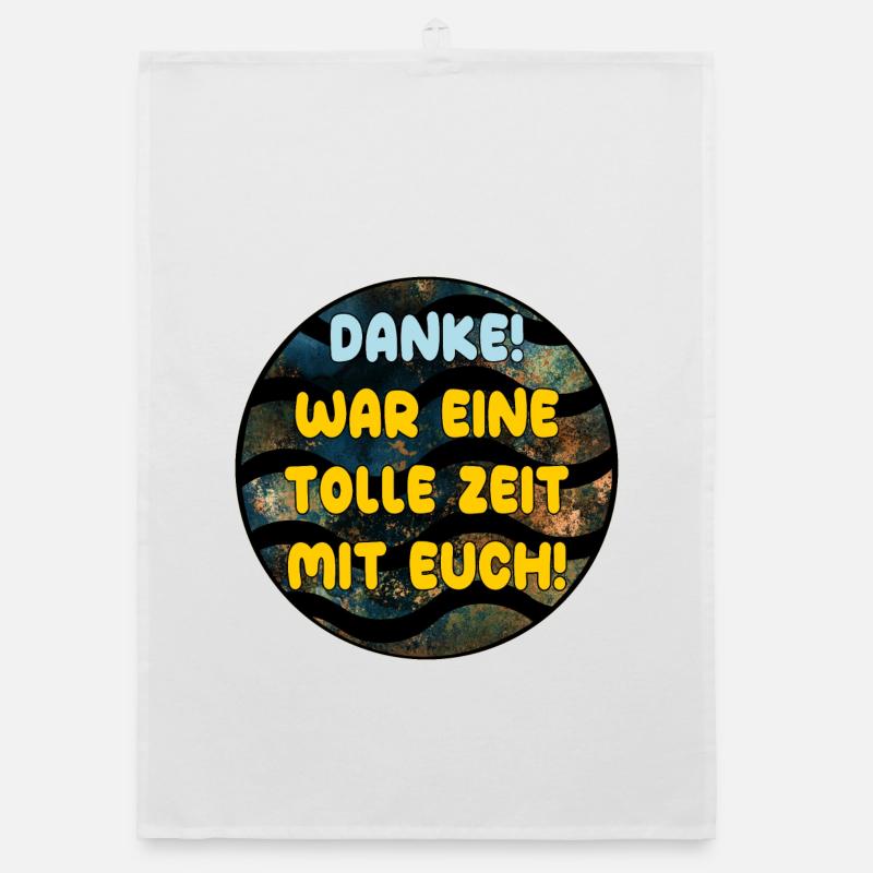 Abschiedsgeschenke Team DANKE TOLLE ZEIT MIT EUCH - Organic Geschirrtuch - Weiß