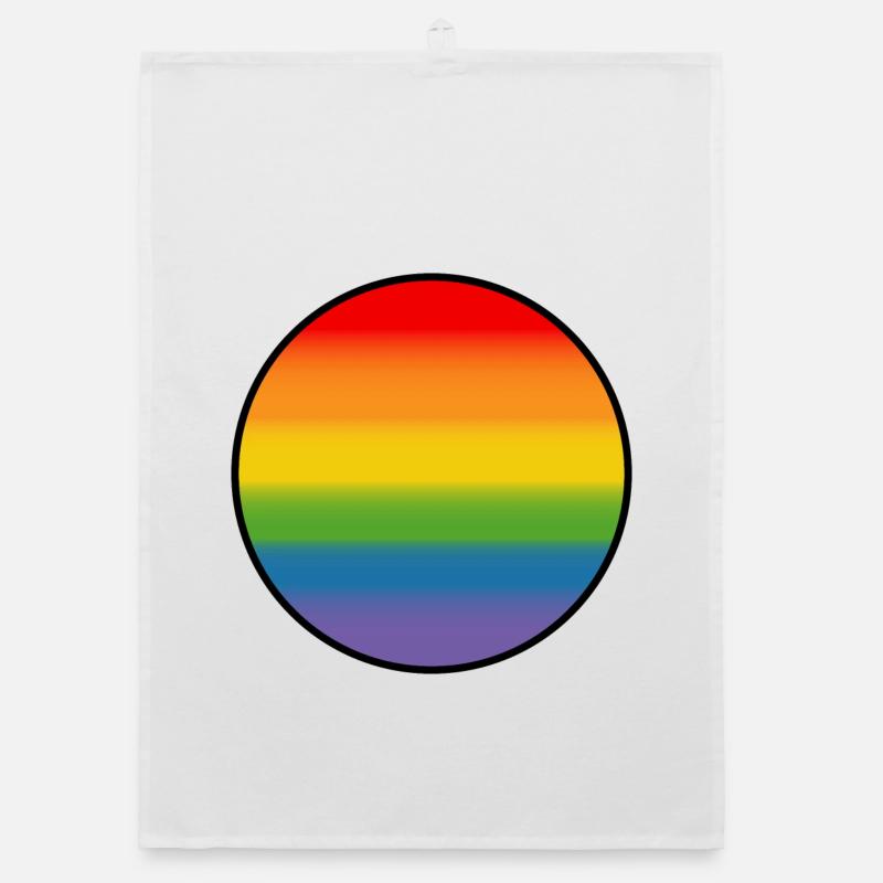 Rainbow Gradient Round white shirt Organic dish towel