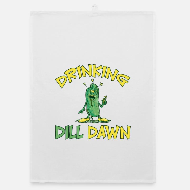 Drinking Dill Dawn Drunk Cucumber Dill Cucumber Organic dish towel