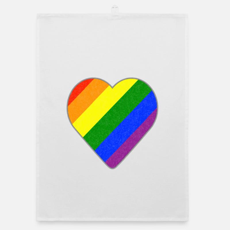 Rainbow Heart Organic dish towel