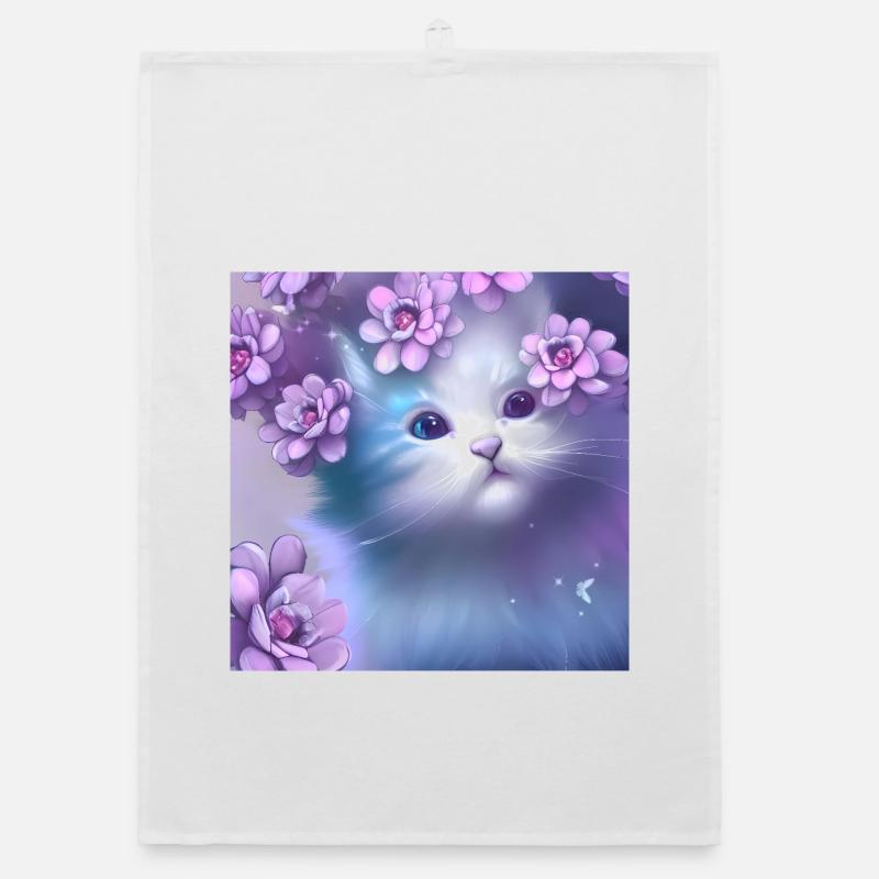 Cute kitten Organic dish towel