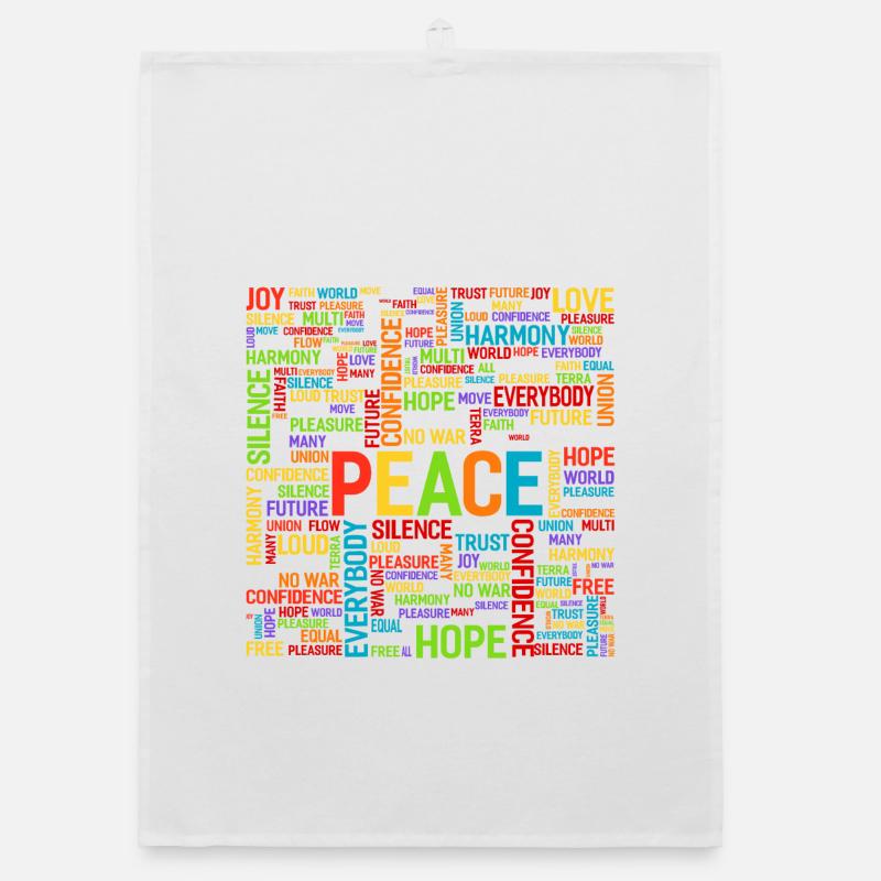 Peace Word Cloud – Hope & Harmony Organic dish towel