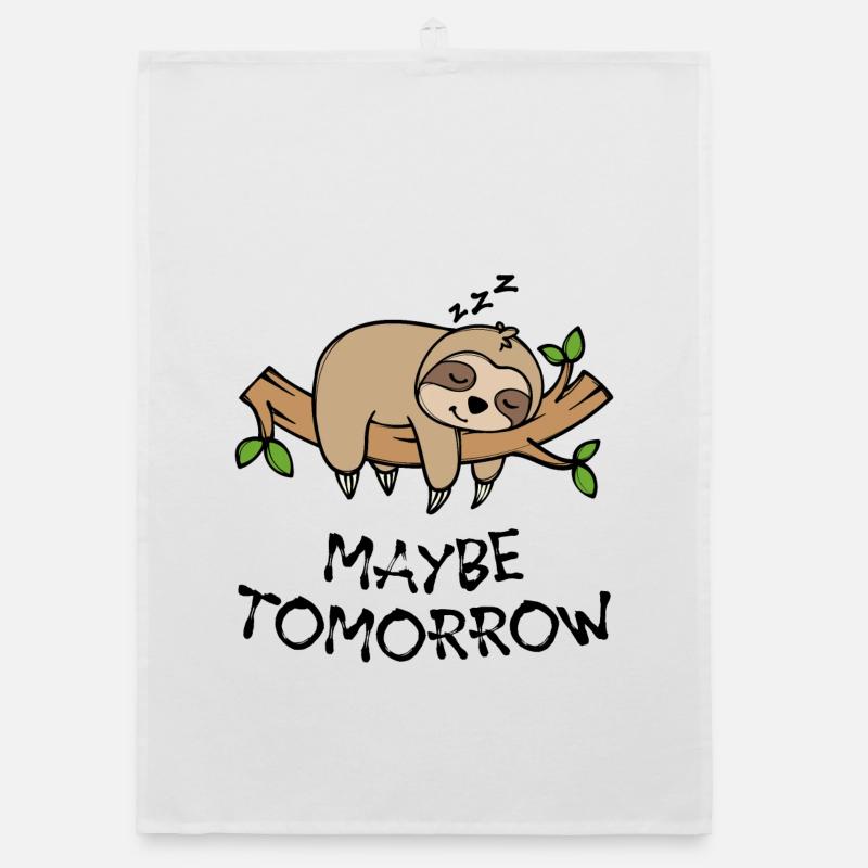 Animal Statement Sloth Jungle Lazy Sleeping Organic dish towel
