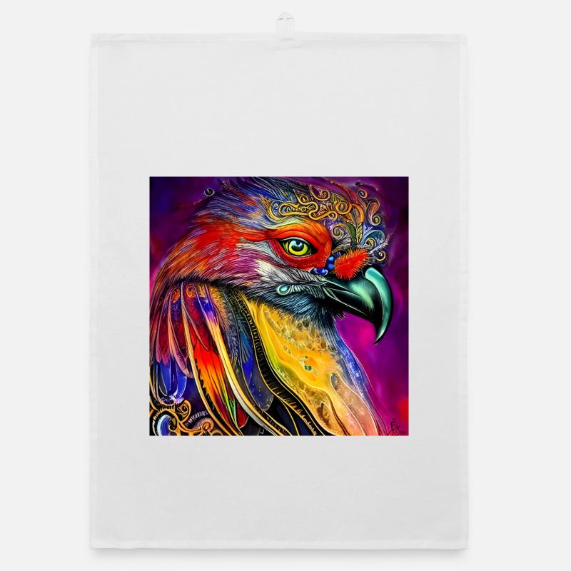 Wunderbare bunte Krähe Organic Geschirrtuch