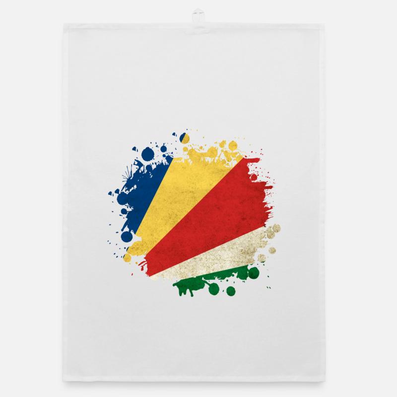 Seychelles blob flag design Organic dish towel