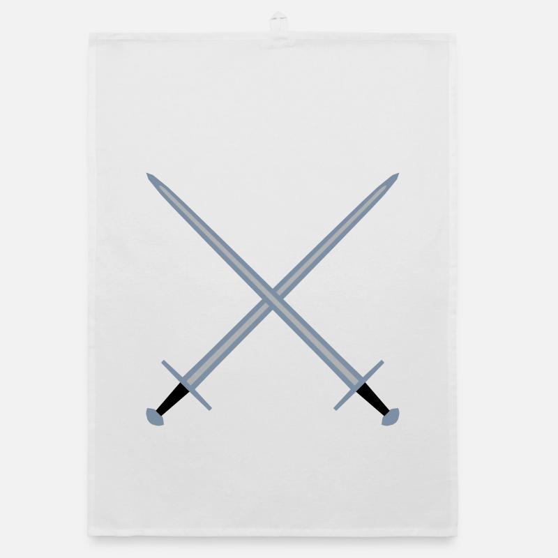 Crossed swords. Organic dish towel