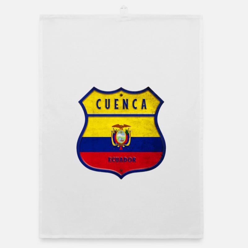 Cuenca Ecuador Wappen Flaggen Design Organic Geschirrtuch