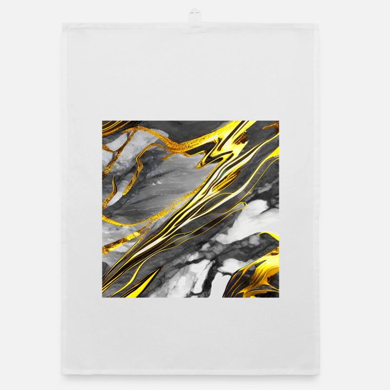 Marble Black Gold Texture Organic dish towel
