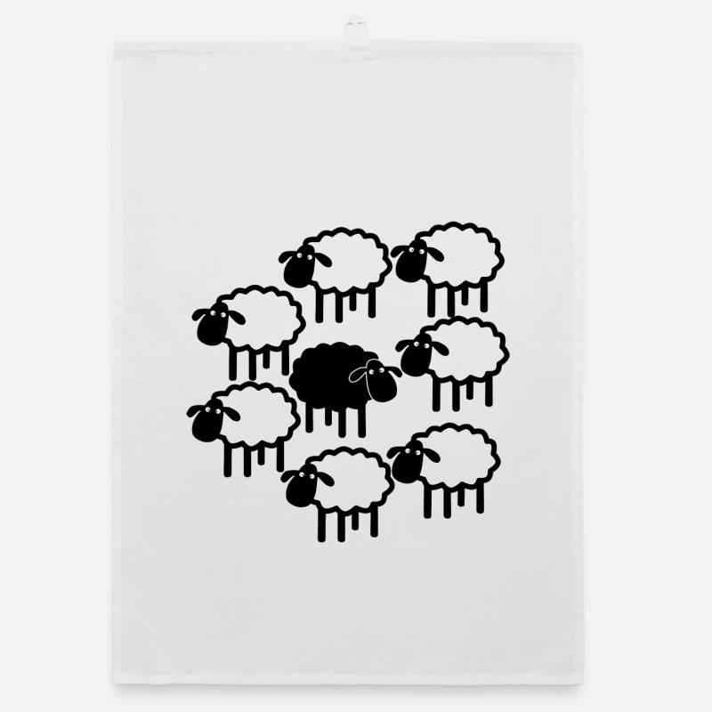 Mitternachts-Schafparade Organic Geschirrtuch