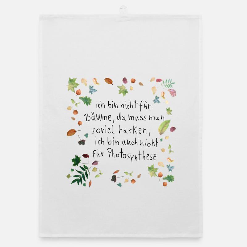 Laub mit Spruch - Organic Geschirrtuch - Weiß