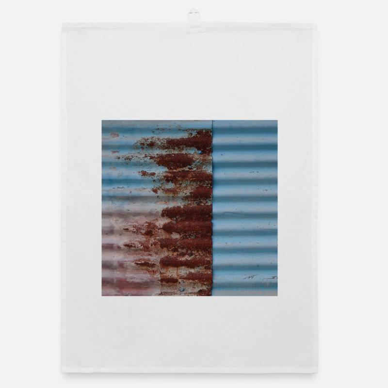 Turquoise rust Organic dish towel