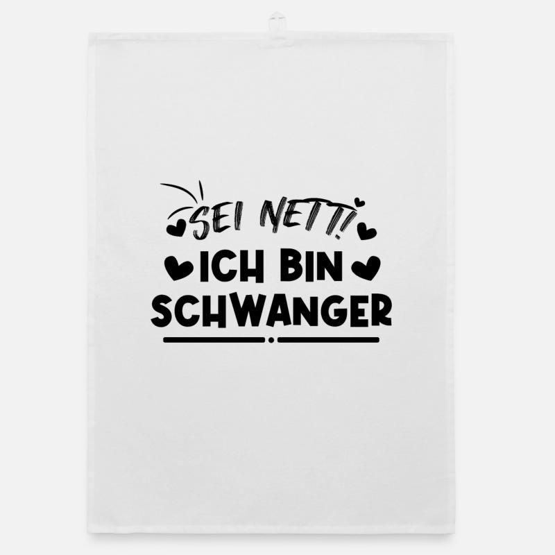 Schwanger Statement Herz Schwangerschaft Mutter Organic Geschirrtuch