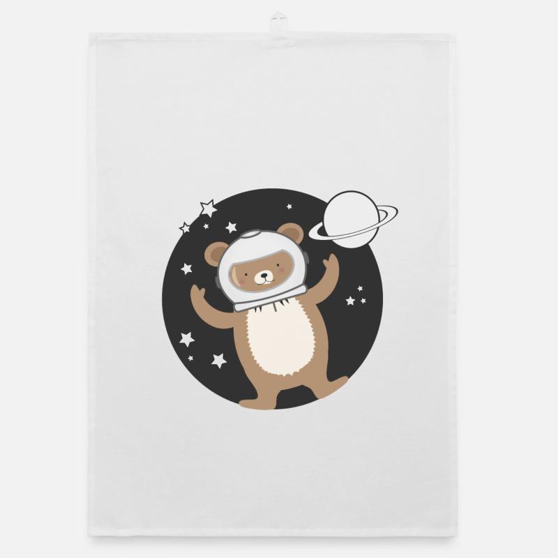 Mignon Astronaute Bear dans le style comique Torchon bio
