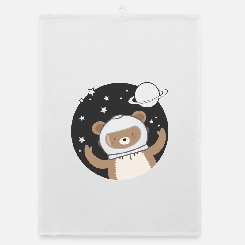 Mignon Astronaute Bear dans le style comique Torchon bio
