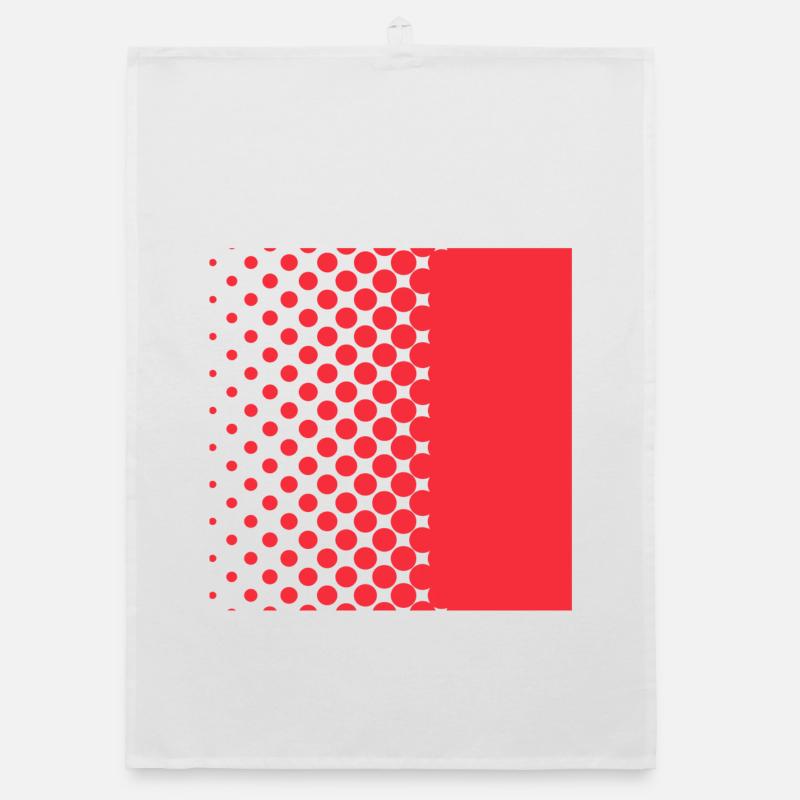 Halftone Gradient Rotes Panel Organic Geschirrtuch
