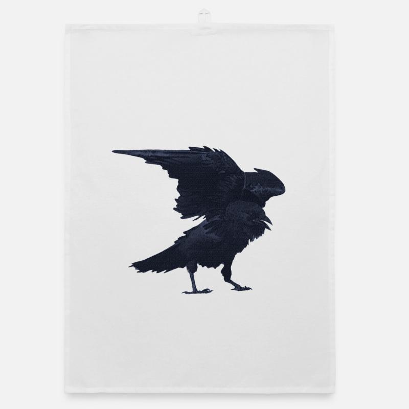 kolkrabe flattern, goth, geburtstagsgeschenk Mann Organic Geschirrtuch