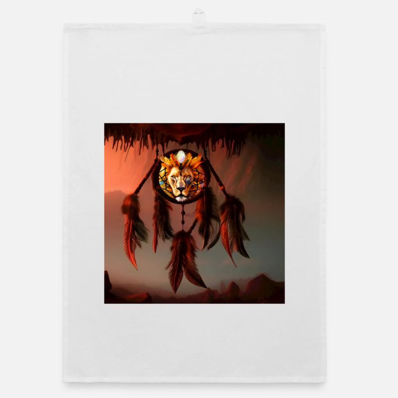 Traumfänger mit Löwe Organic Geschirrtuch