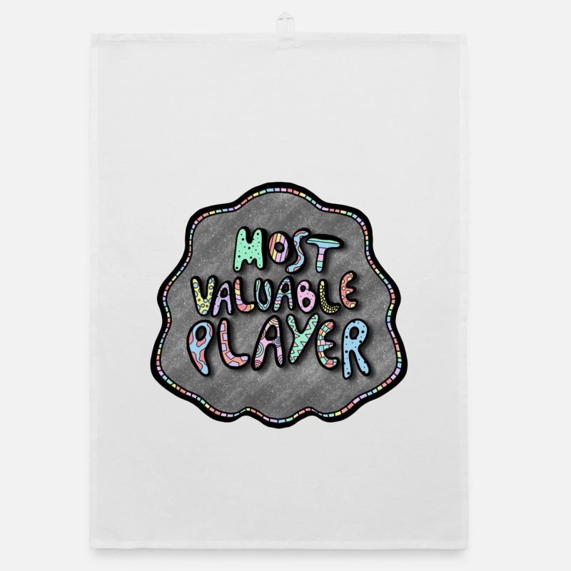Most Valuable Player Doodle - Organic Geschirrtuch - Weiß