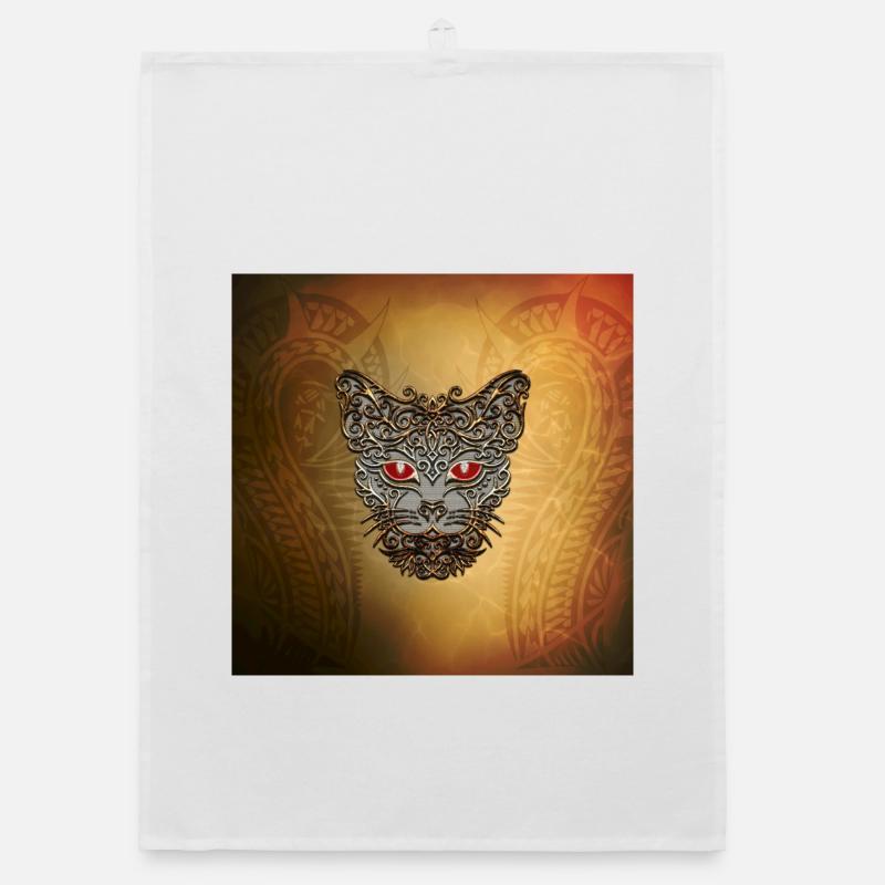 decorative cat head Organic dish towel