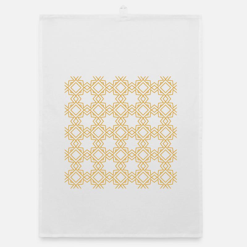 Golden arab islamic pattern Organic dish towel