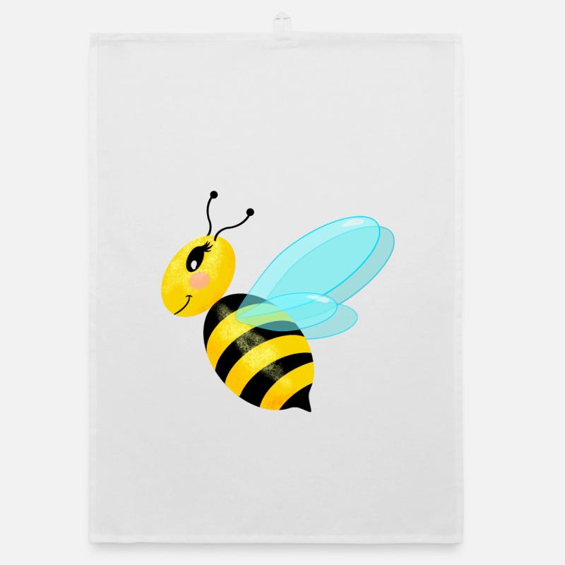 Flying graceful bee Organic dish towel