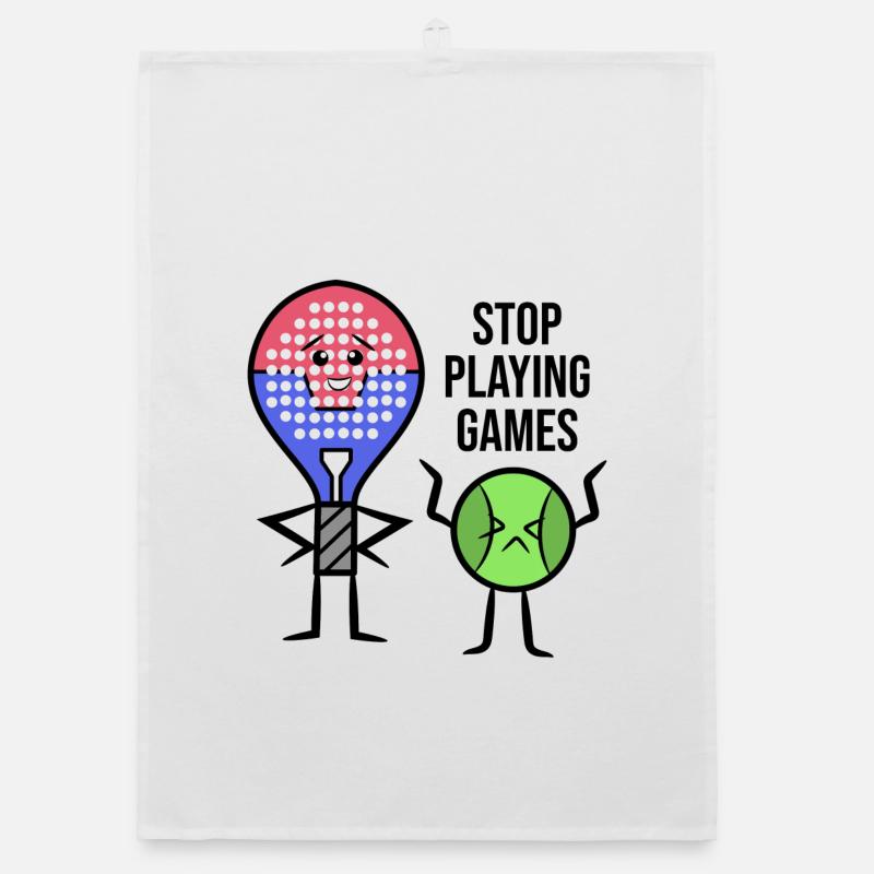 Padel Player Racket Statement Balls Padel Game Organic dish towel