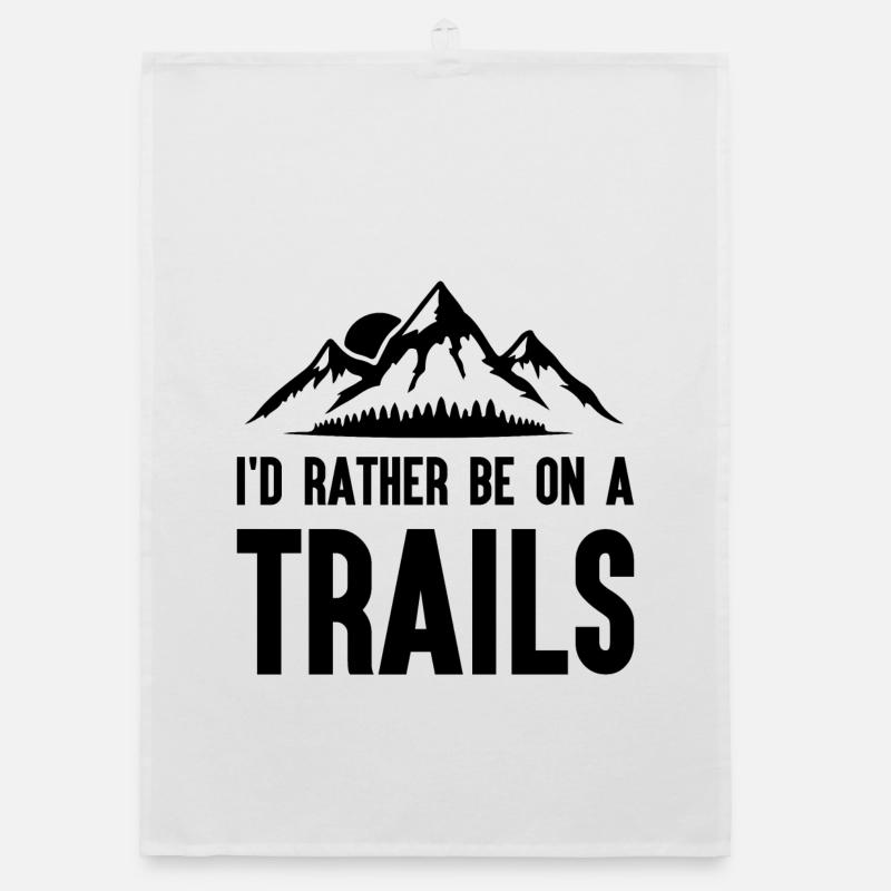 Mountains - I'd Rather Be on a Trail Organic dish towel