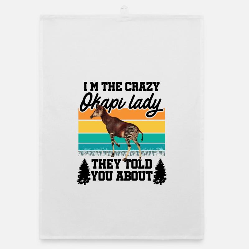 Ich bin die verrückte Okapi Lady Organic Geschirrtuch