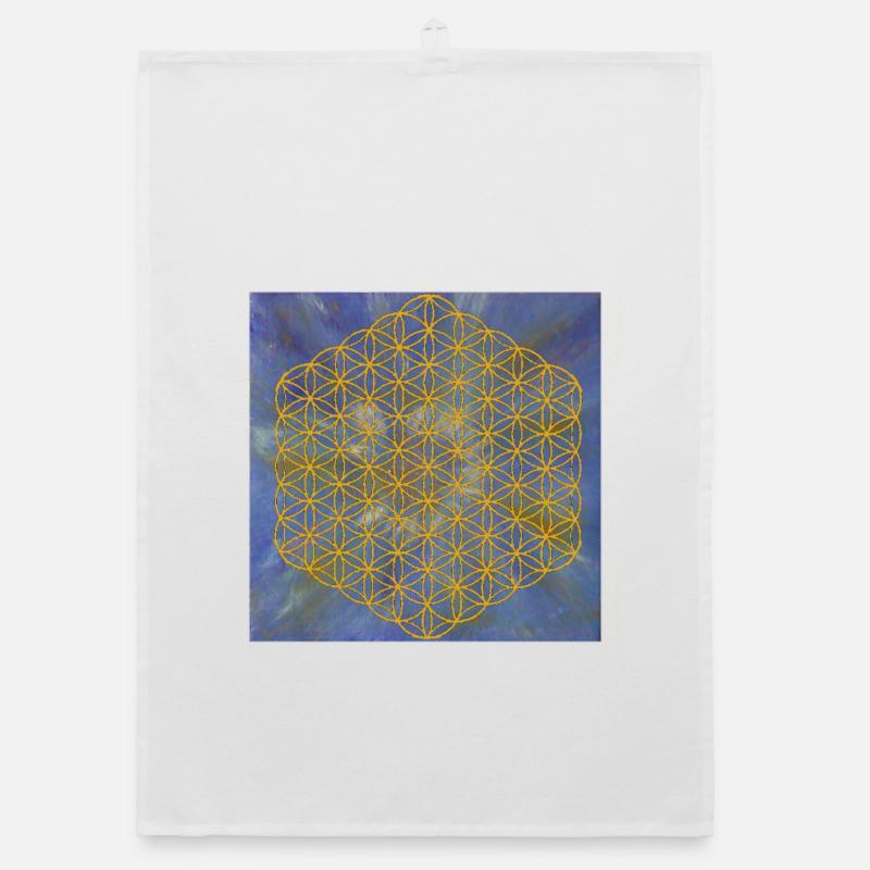 Blume des Lebens - 5. Dimension "Erzengel Michael" Organic Geschirrtuch