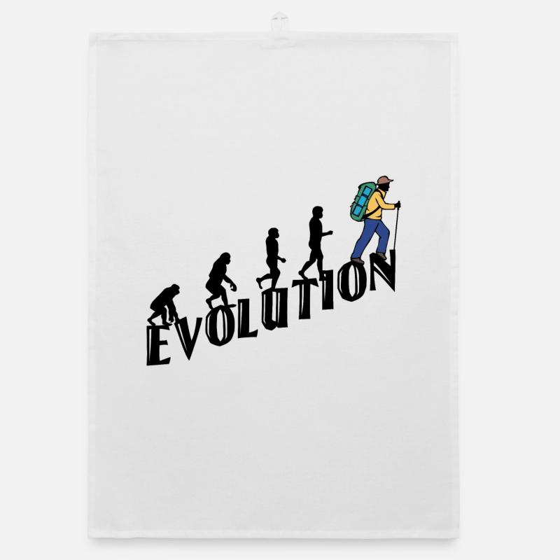 Hiking Evolution Hiker Hike Climbing Organic dish towel