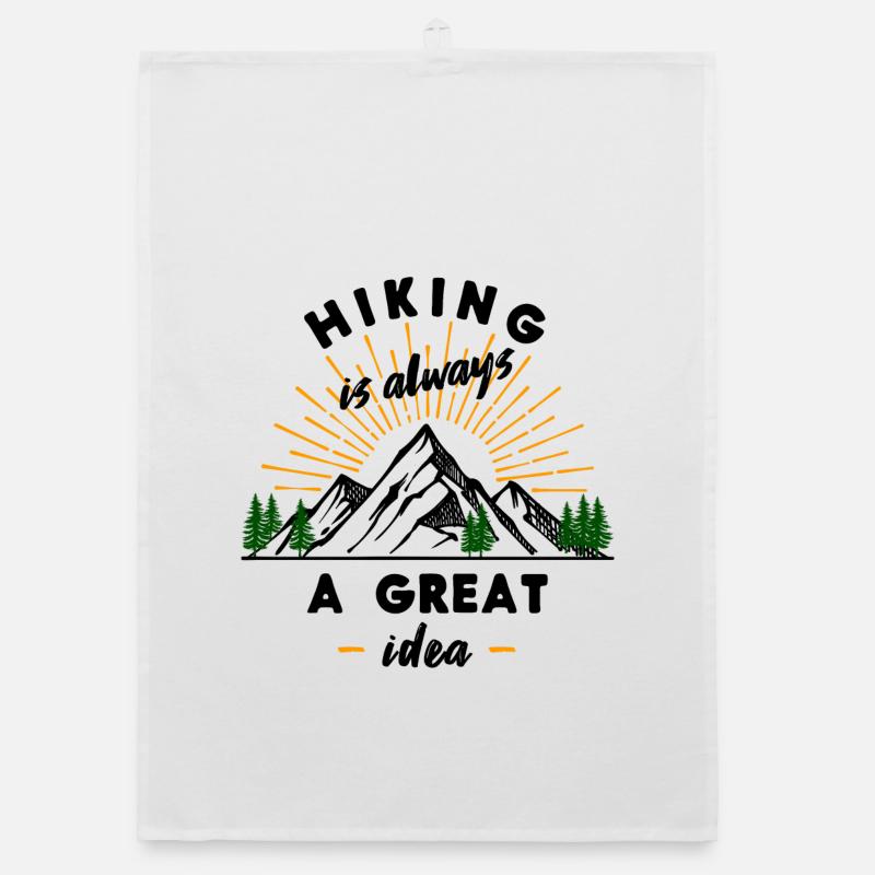 Wanderung Bergsteigen Wandern Wanderer Statement Organic Geschirrtuch