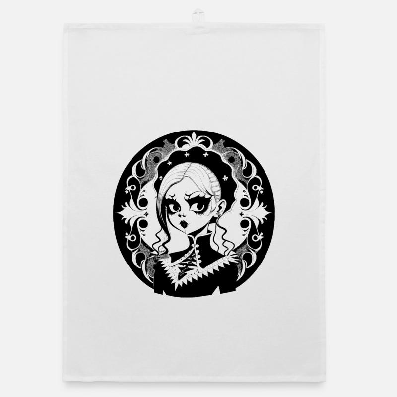 Gothic Witch, Goth Witchcraft Organic dish towel