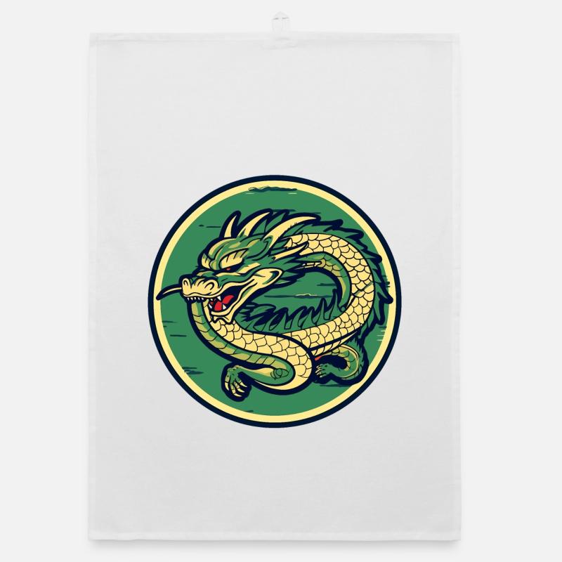 Dragon Crest Circle Patch Organic dish towel