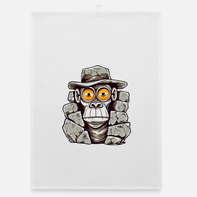 Conception de t-shirt singe de l’âge de pierre - Torchon bio - blanc