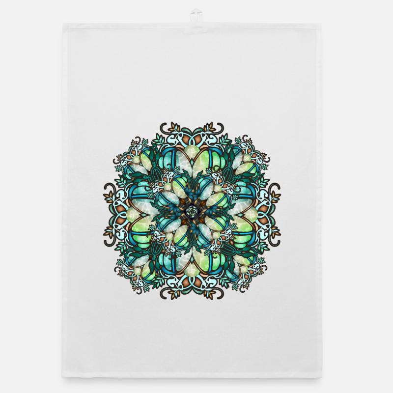 Jugendstil Rosette in transparenter Glas Optik Organic Geschirrtuch