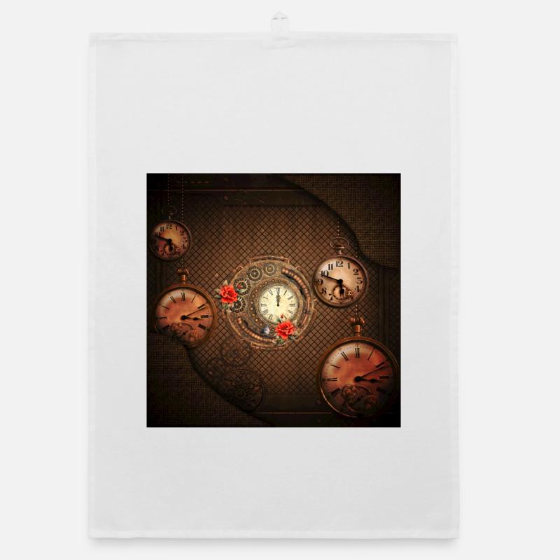 Wunderbare Steampunk-Uhr Organic Geschirrtuch