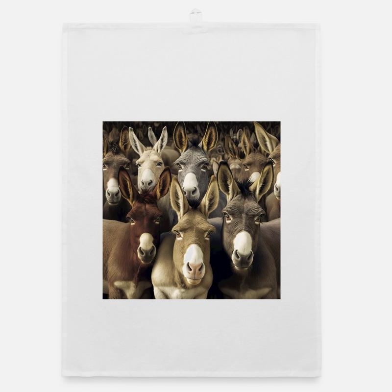 Donkeys Pattern Organic dish towel