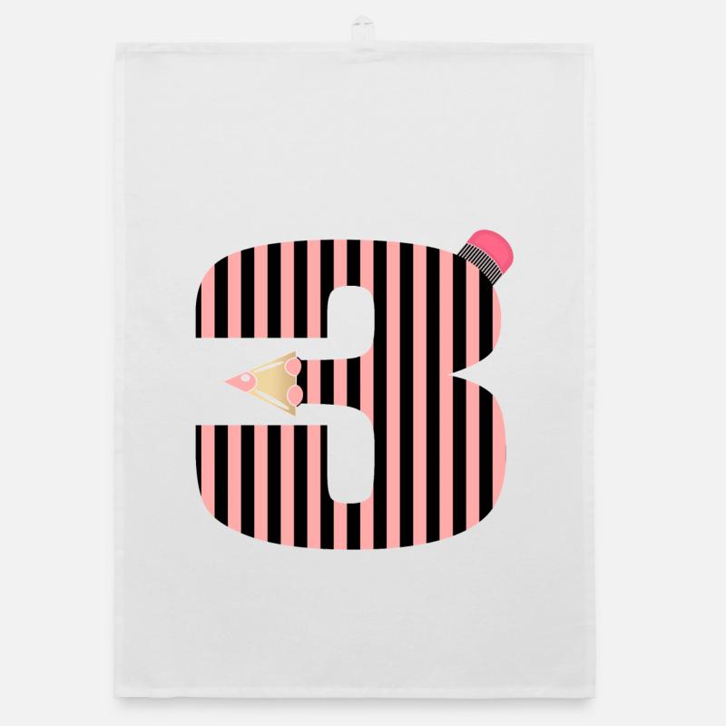 CRAYONS DE TROIS ANS NUMÉRO 3 TROIS Torchon bio