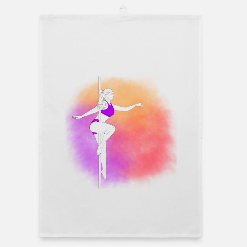 Pole Danse Néon Coucher de soleil Torchon bio