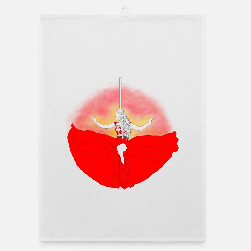 Red-hot pole dance Organic dish towel