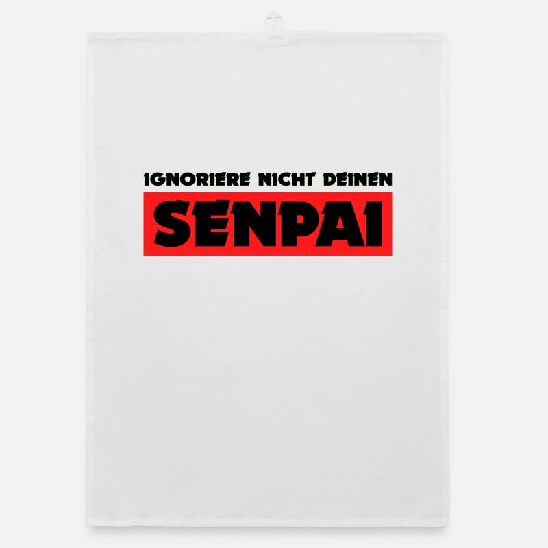 Senpai Statement Mangastyle Anime Japan Comic - Organic Geschirrtuch - Weiß
