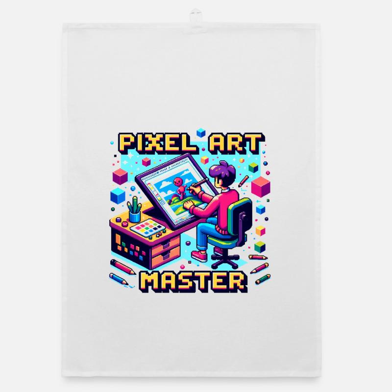 Pixel Art Master Organic dish towel