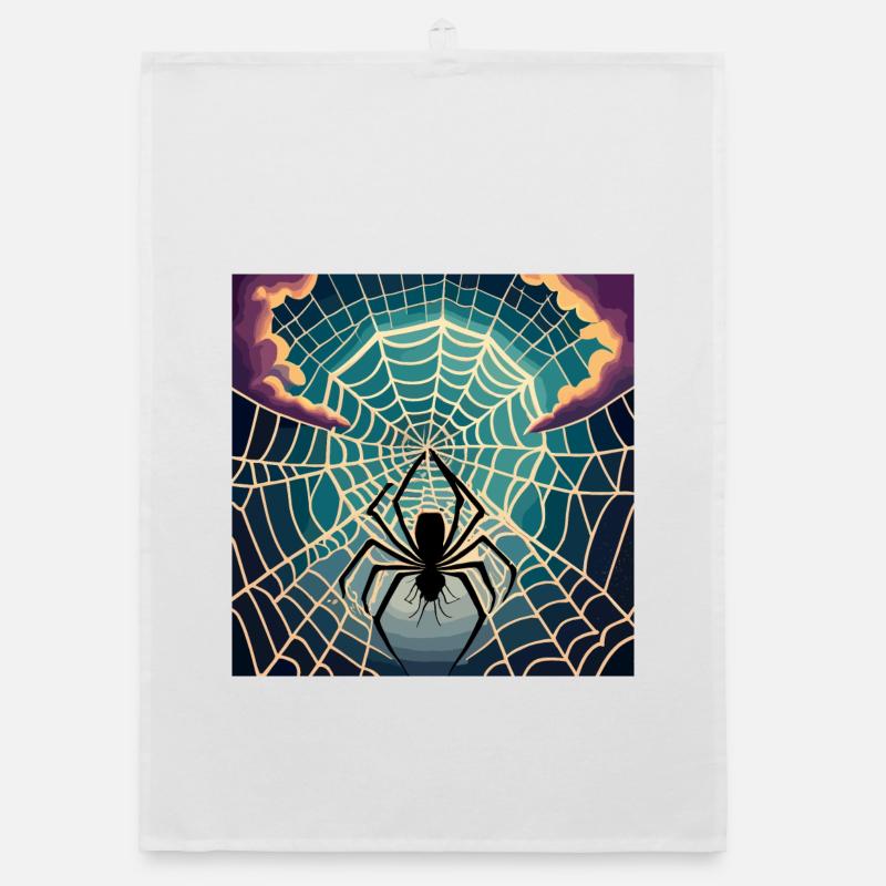 A spiderweb spider moon Organic Geschirrtuch