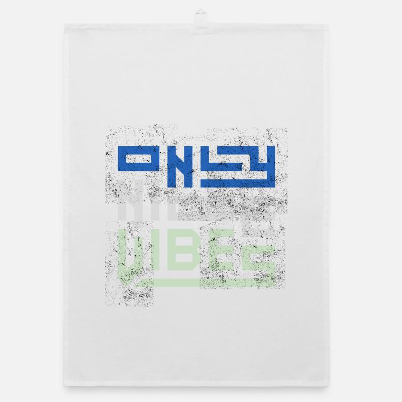 Only Nice Vibes Distressed Typography Organic dish towel