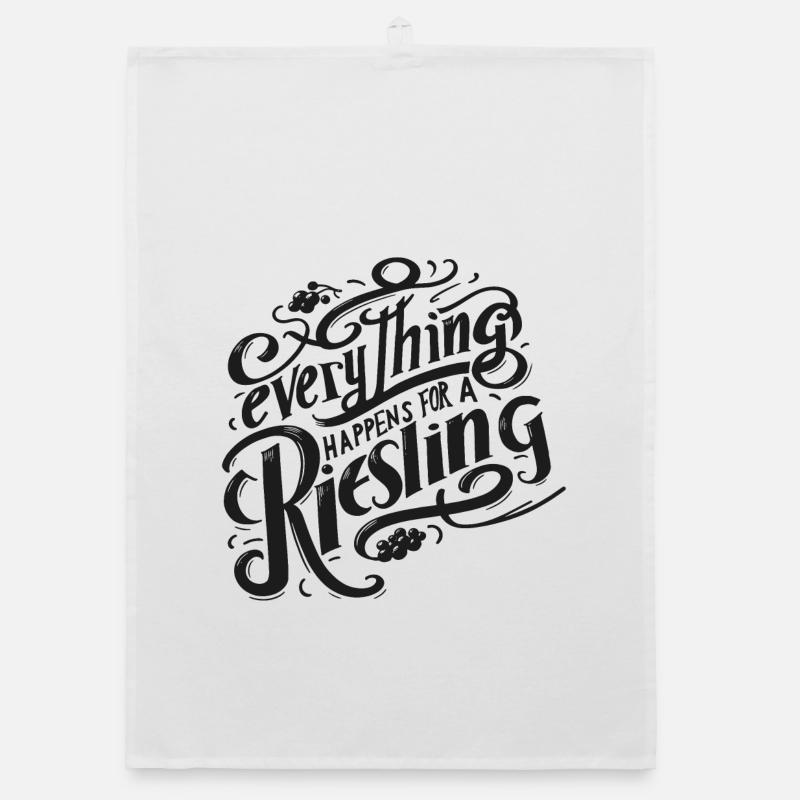 everything happens for a riesling! Organic Geschirrtuch